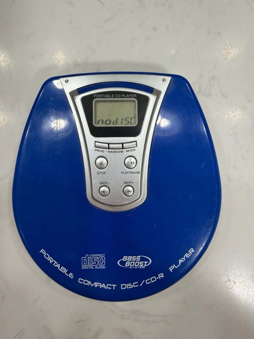 Tested Portable CD Player Bass Boost System Blue Compact Disc CD-R Player